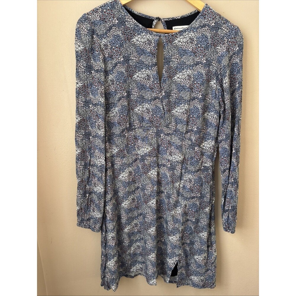 Abercrombie & Fitch Blue Ditsy Floral High Neck Mini Dress M